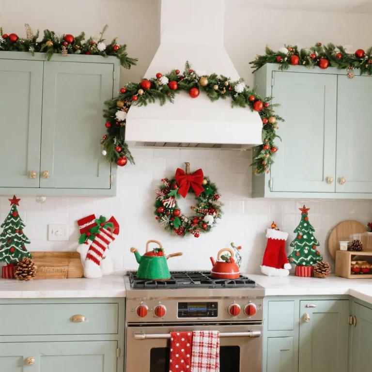 Christmas kitchen cabinet Decor Ideas
