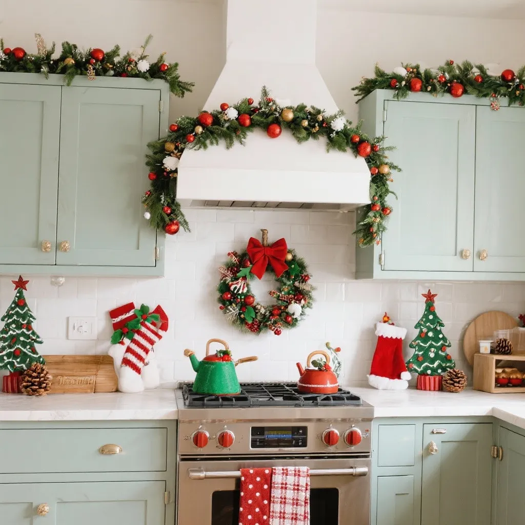 Christmas kitchen cabinet Decor Ideas