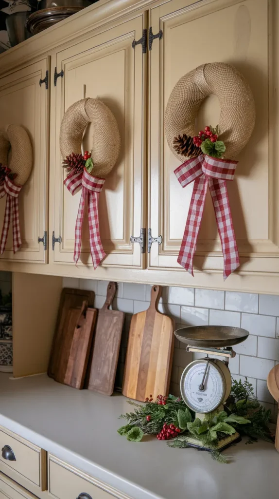 Christmas Decor Ideas for Kitchen Cabinets