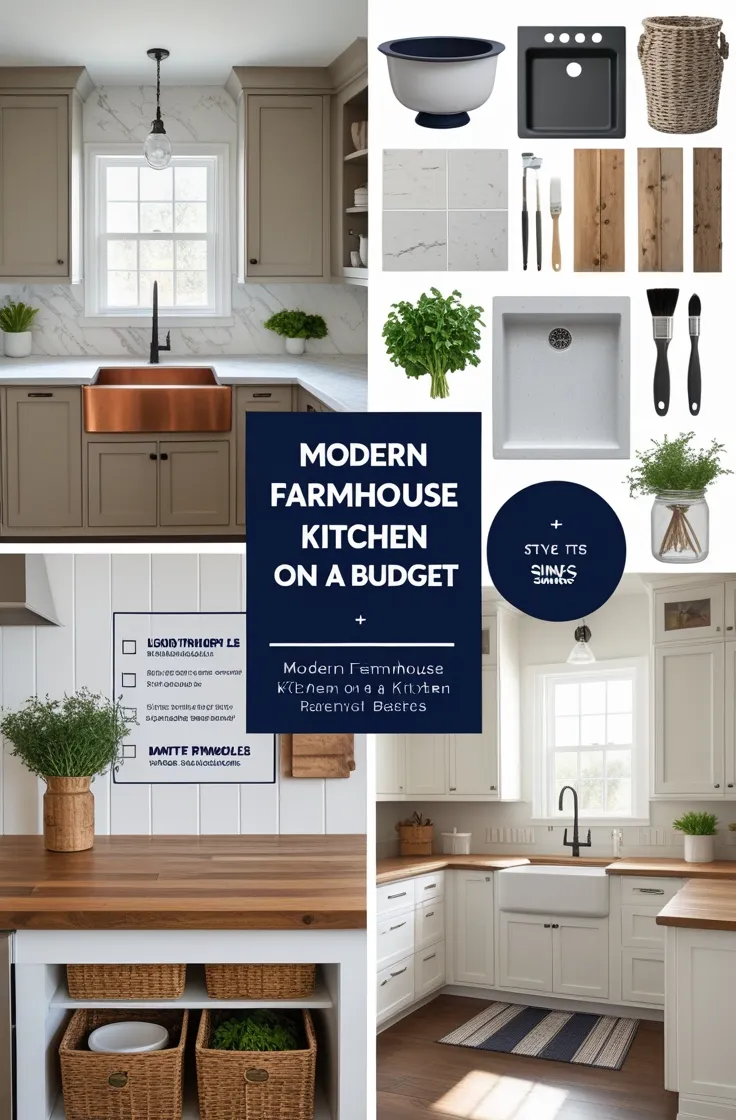 modern farmhouse kitchen on budget