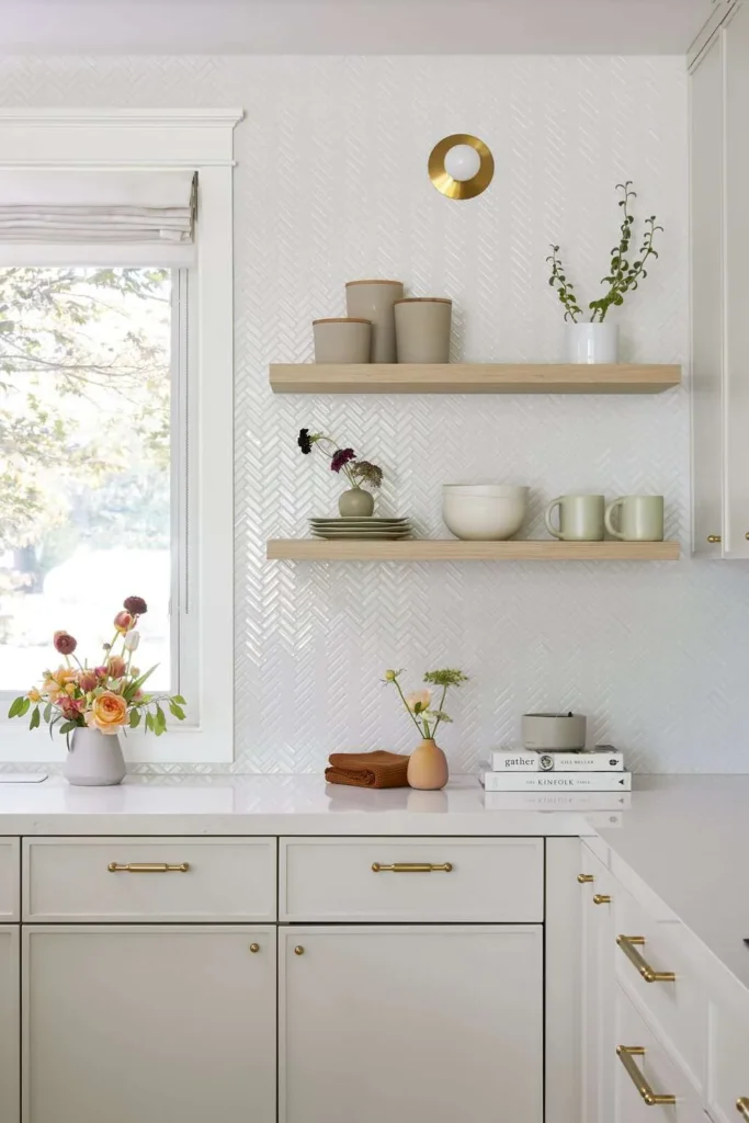 A Kitchen With Minimalist Open Shelving