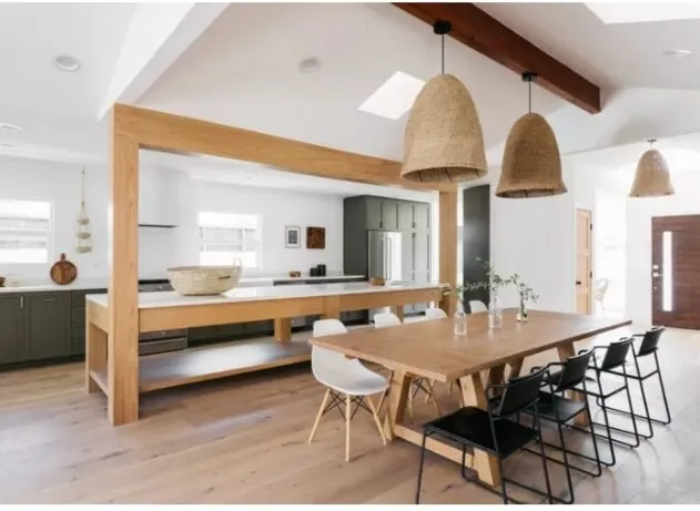 open concept kitchen living room layout