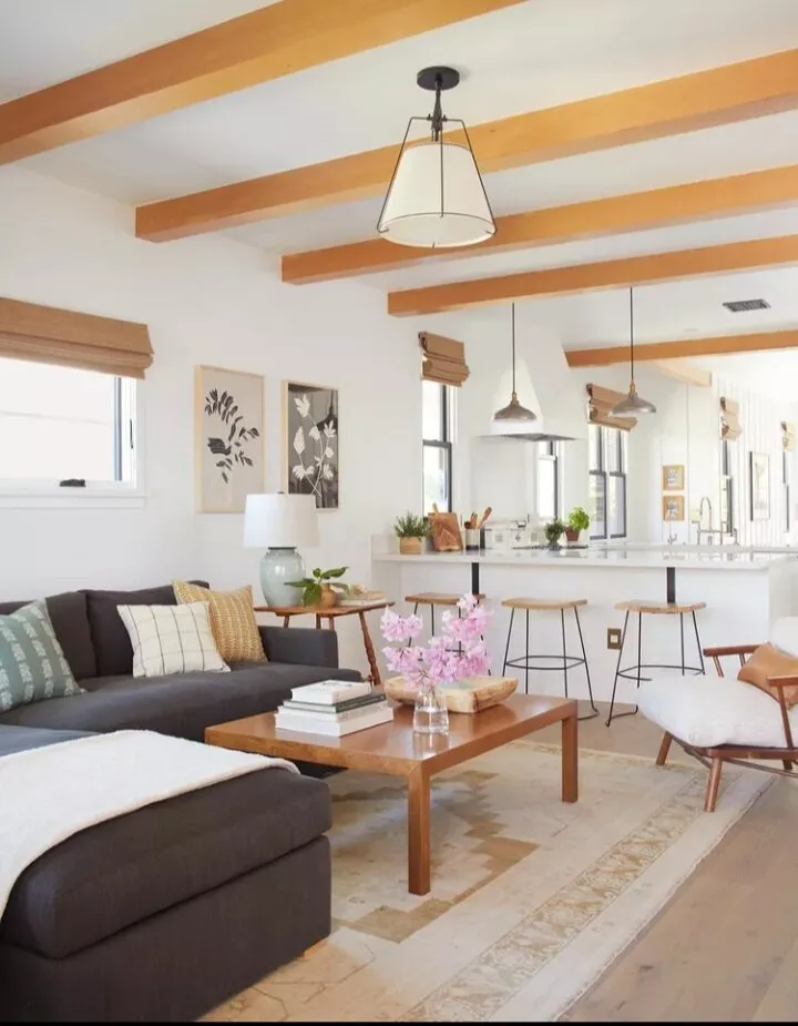 open concept kitchen living room layout