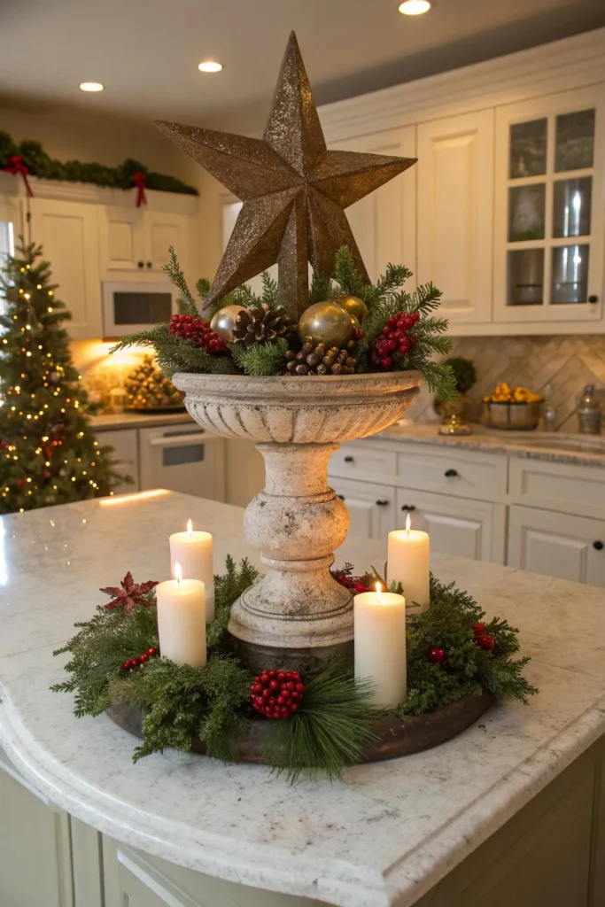 kitchen island christmas centerpiece