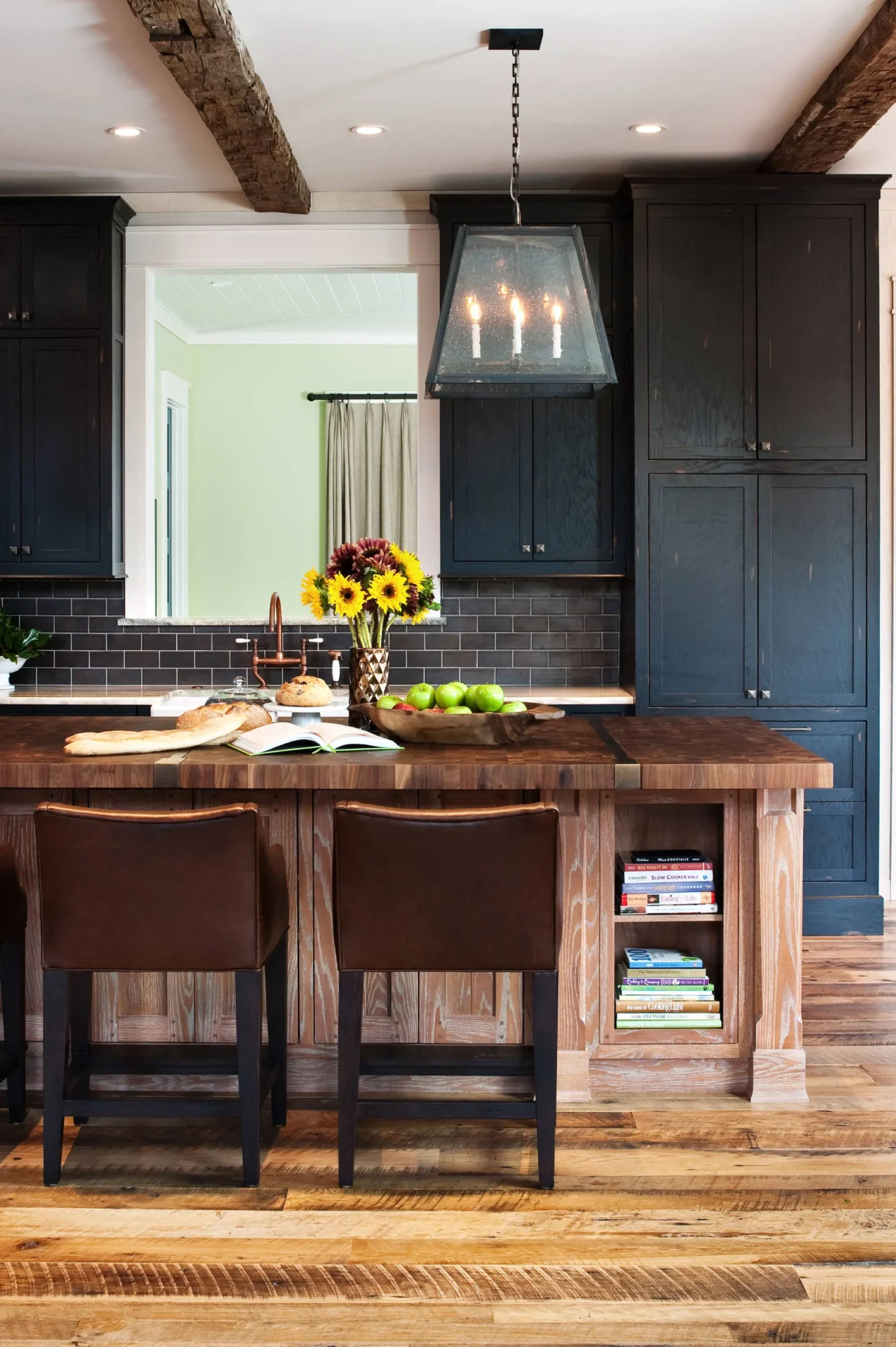 Black Kitchen Wood Countertop Designs