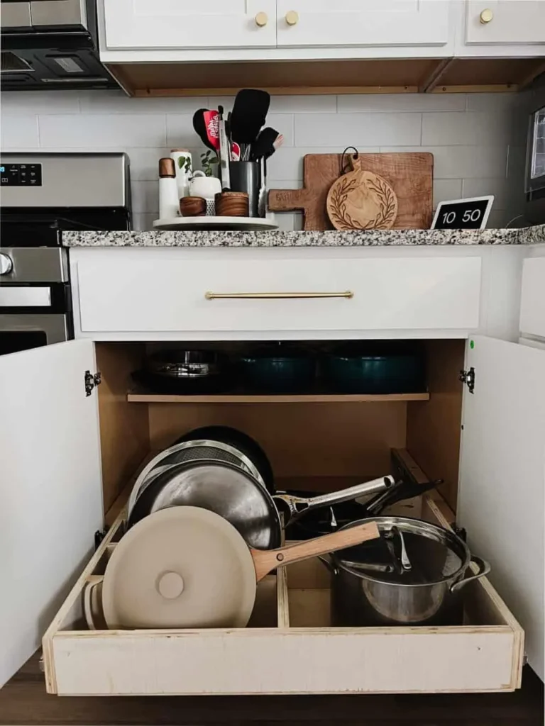 kitchen cabinet organization layout 