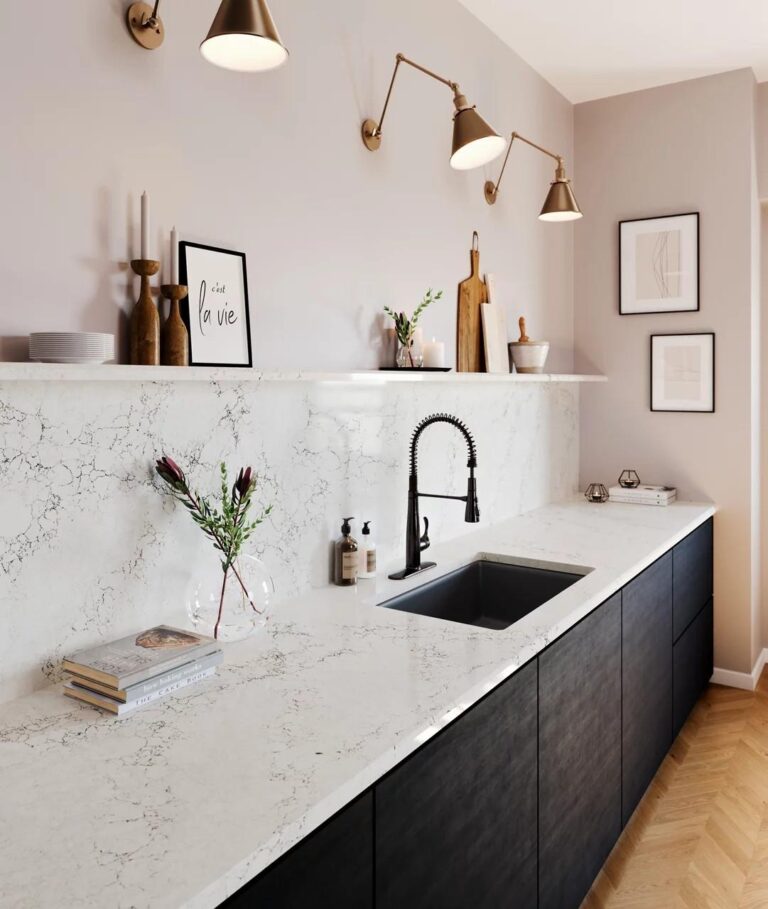 White Quartz Countertop Kitchen Ideas