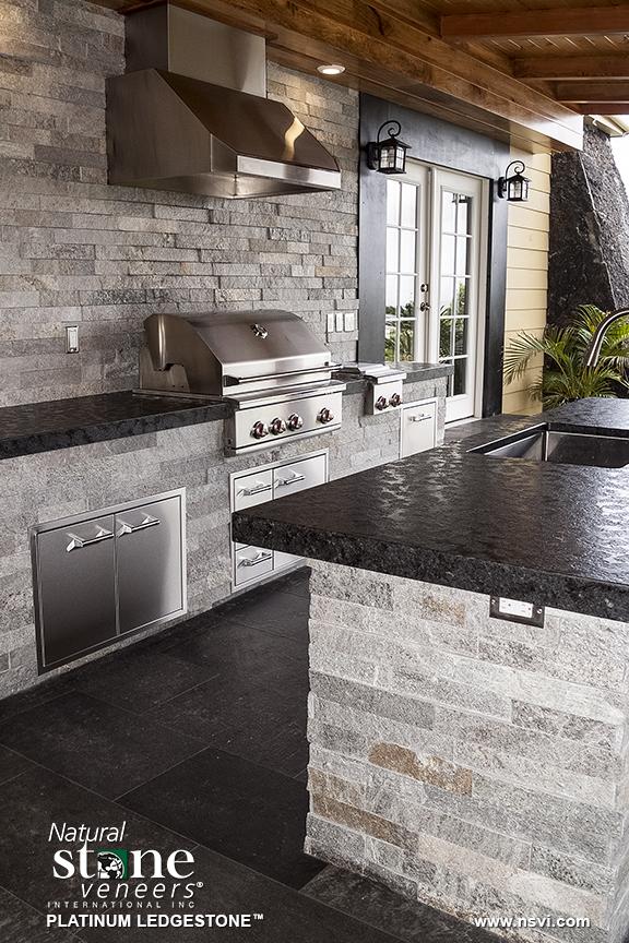 stone outdoor kitchen