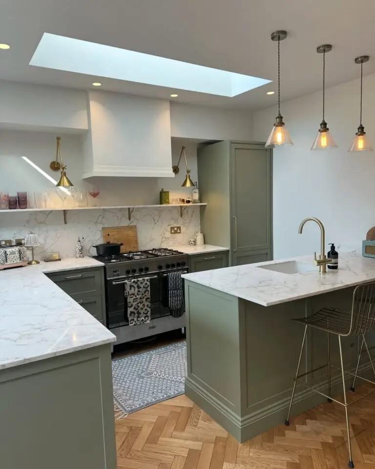 Clary Sage Kitchen Cabinets